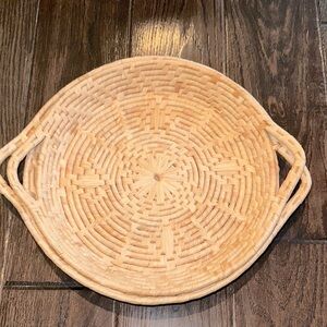 Natural Woven Basket Tray set